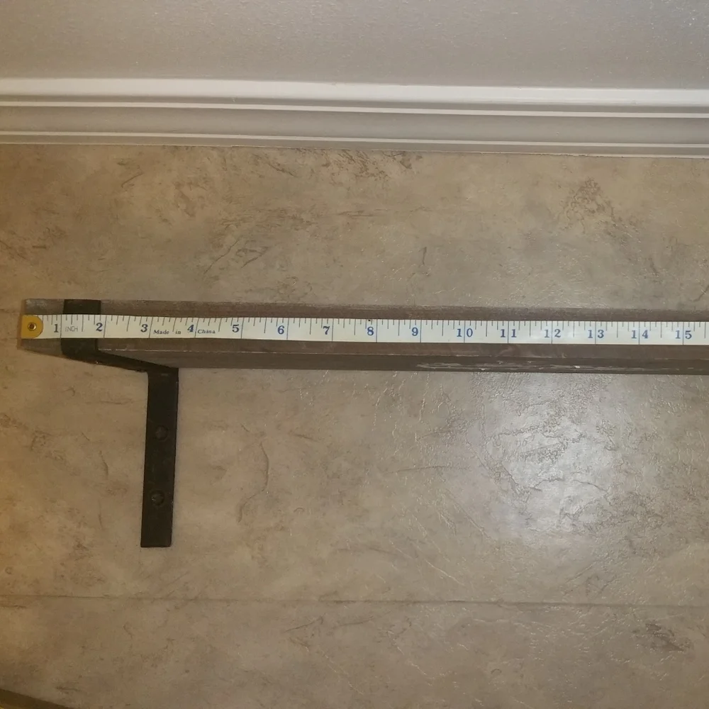 NWT Industrial Farmhouse Simple Rustic Wood & Metal Wall Shelf